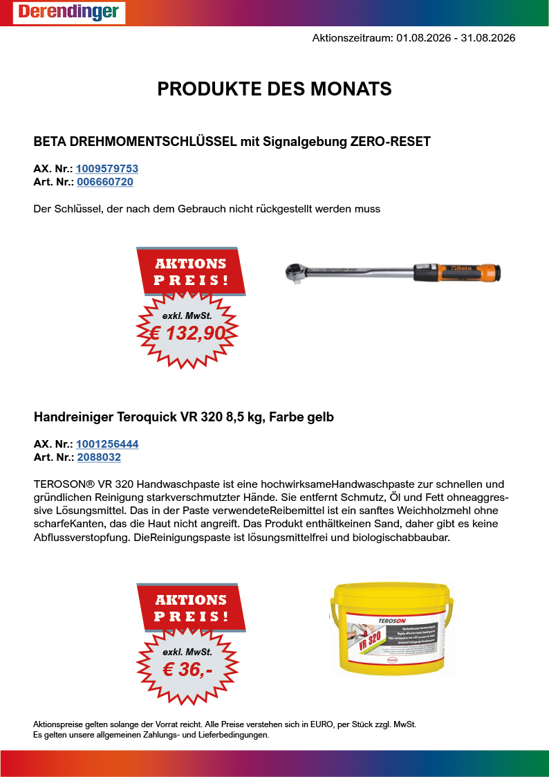 Produkte des Monats