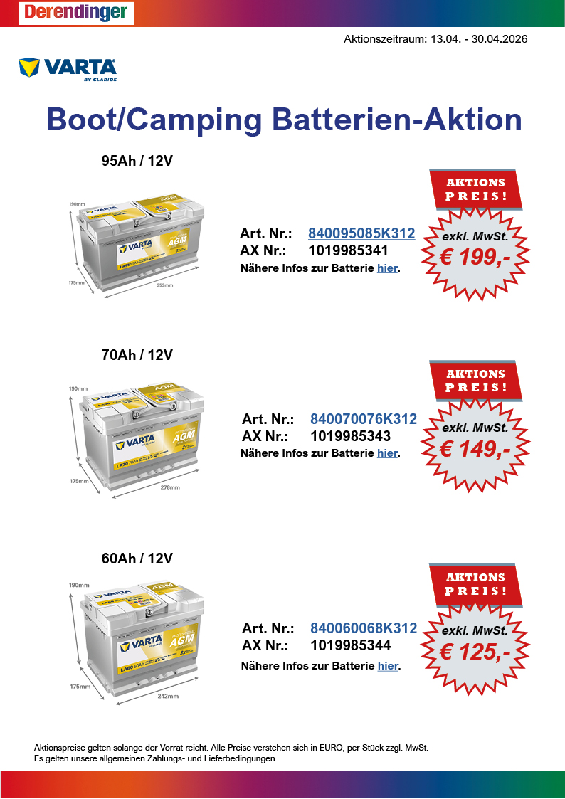 VARTA Boote und Camping Batterien