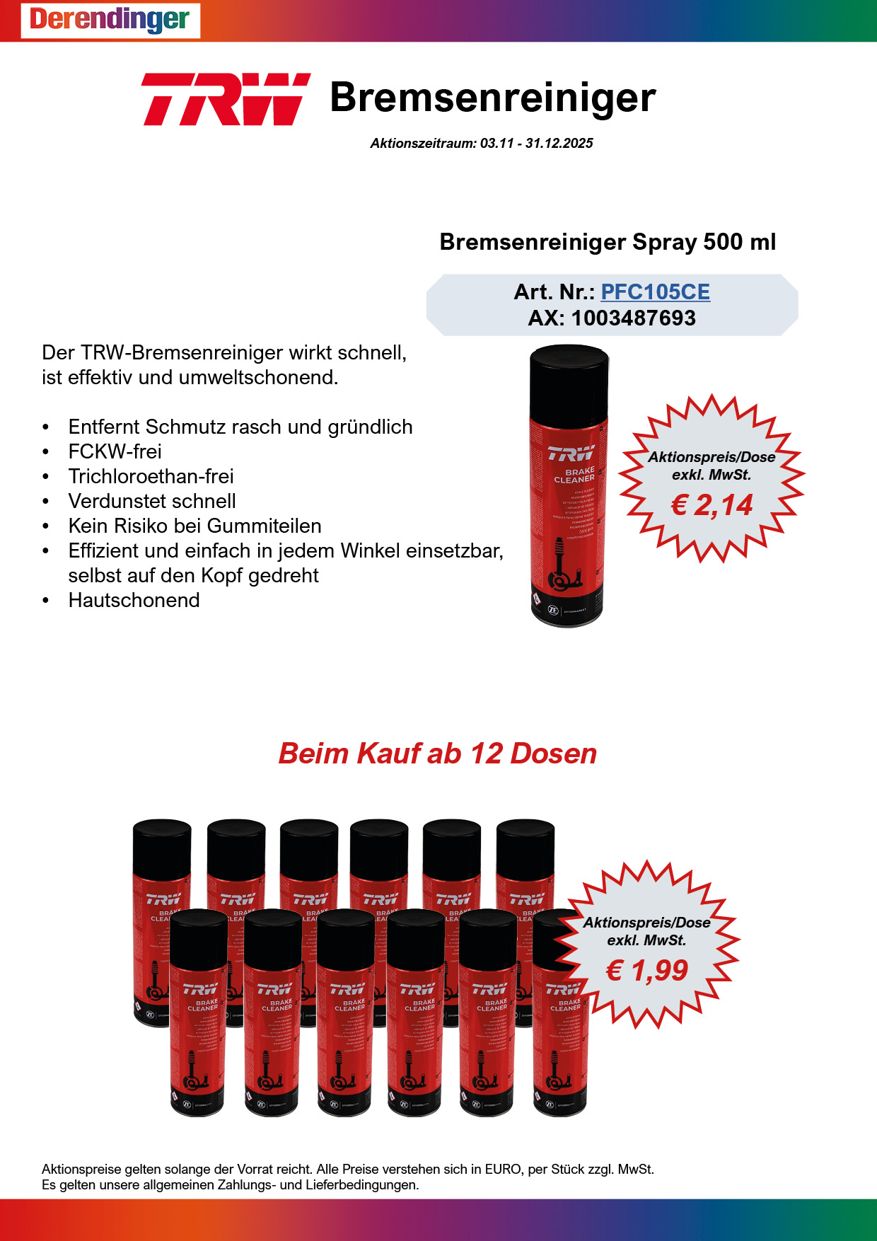 TRW-Bremsenreiniger Aktion 